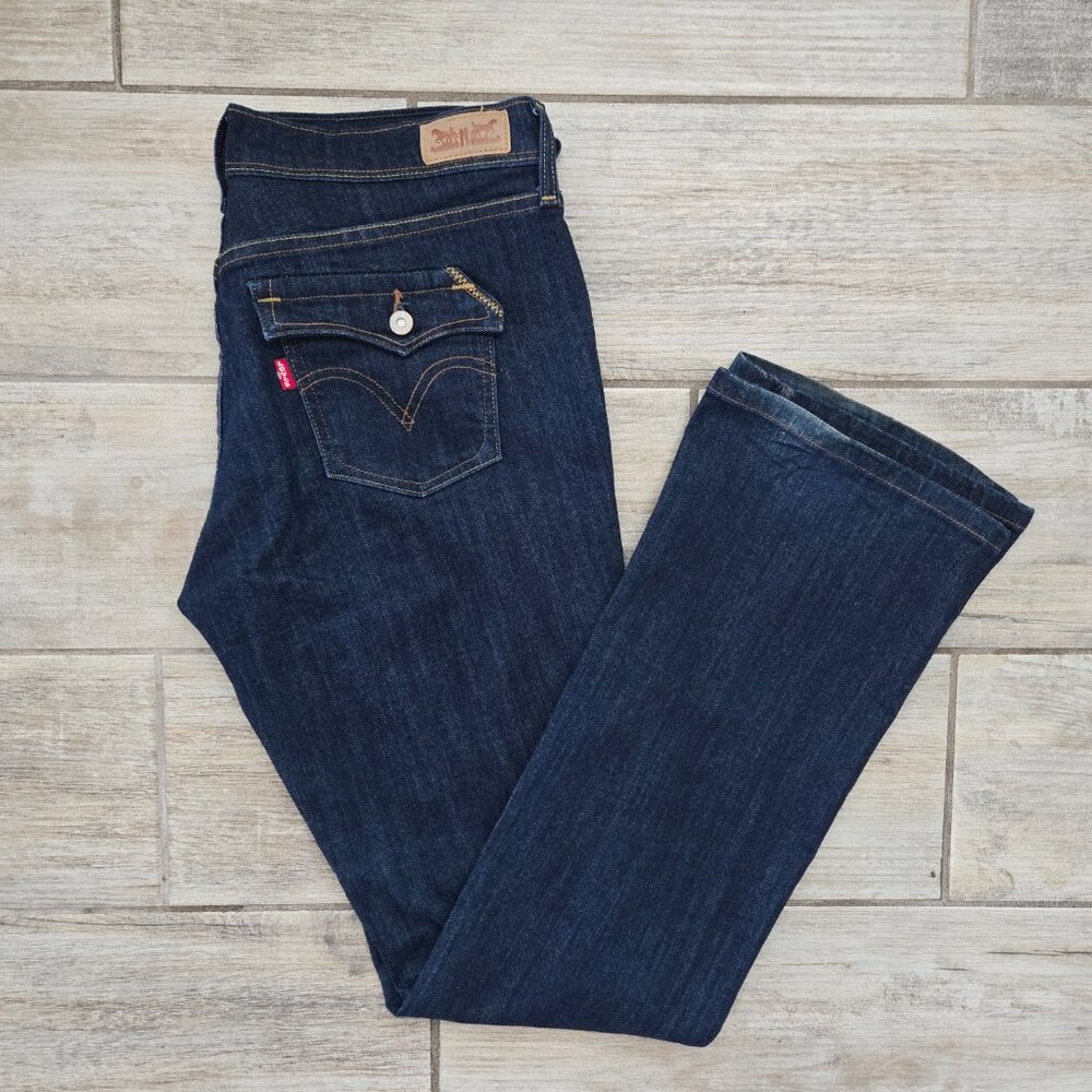 Levi's 515 Boot Cut Raw Denim Jeans Women Flap Pocket Western Cowgirl Size 6 L
